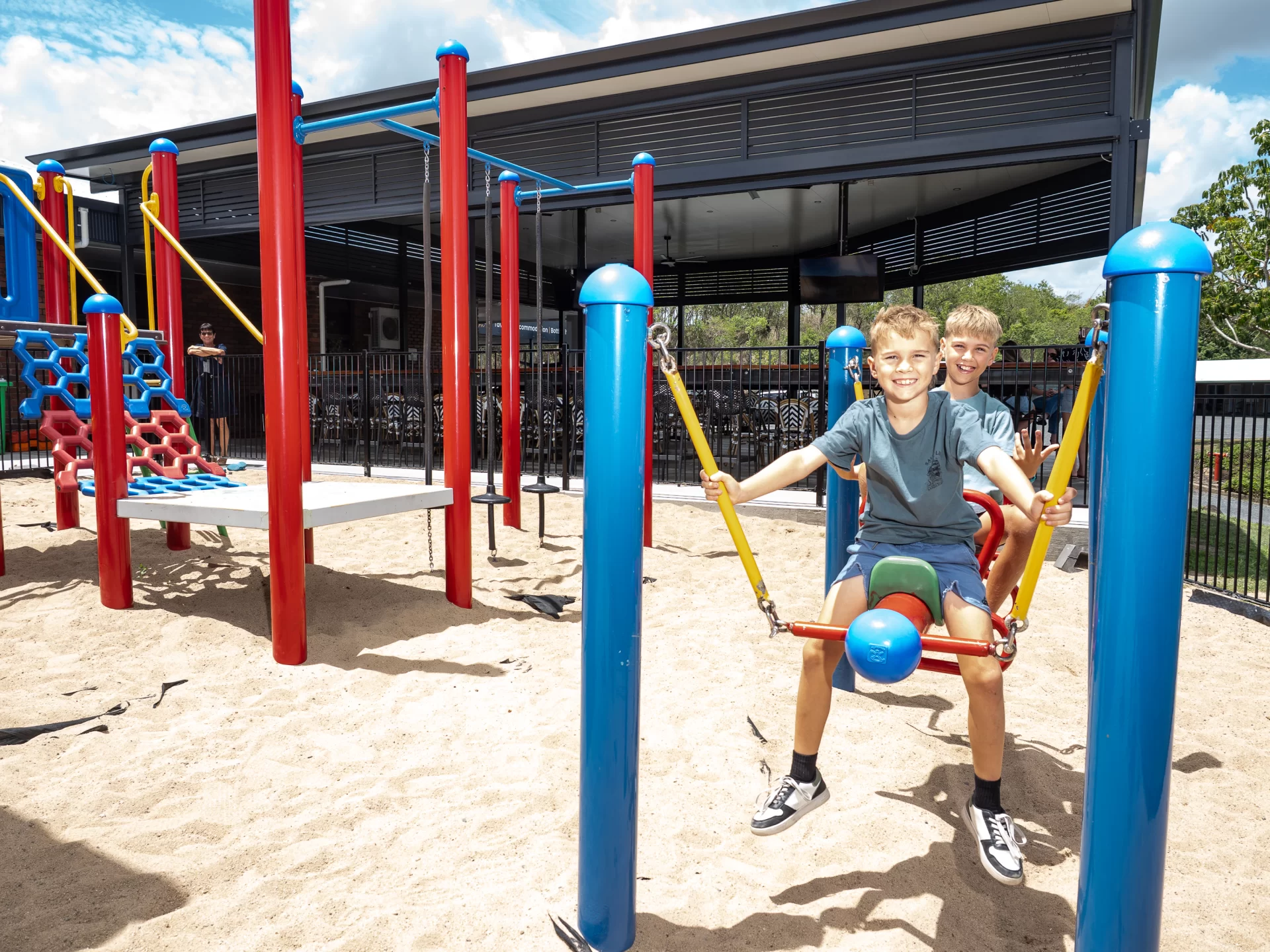 Farview Tavern kids in the playground family and pet freindly